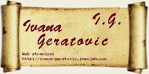 Ivana Geratović vizit kartica